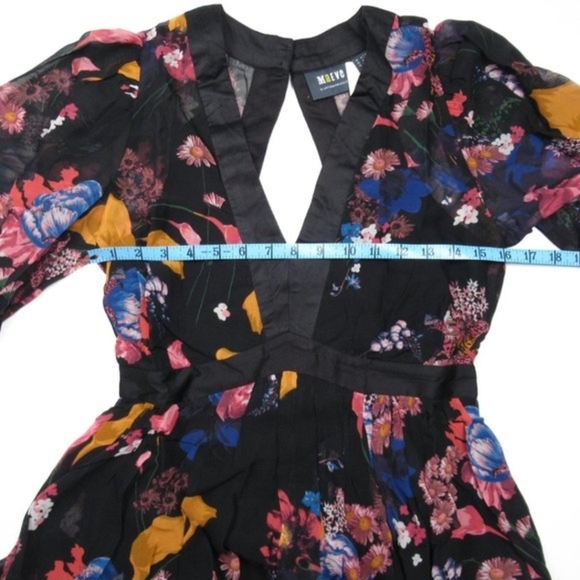 Maeve Anthropologie Deep V Floral Jewel Tone Printed Maxi Dress - Picture 7 of 10